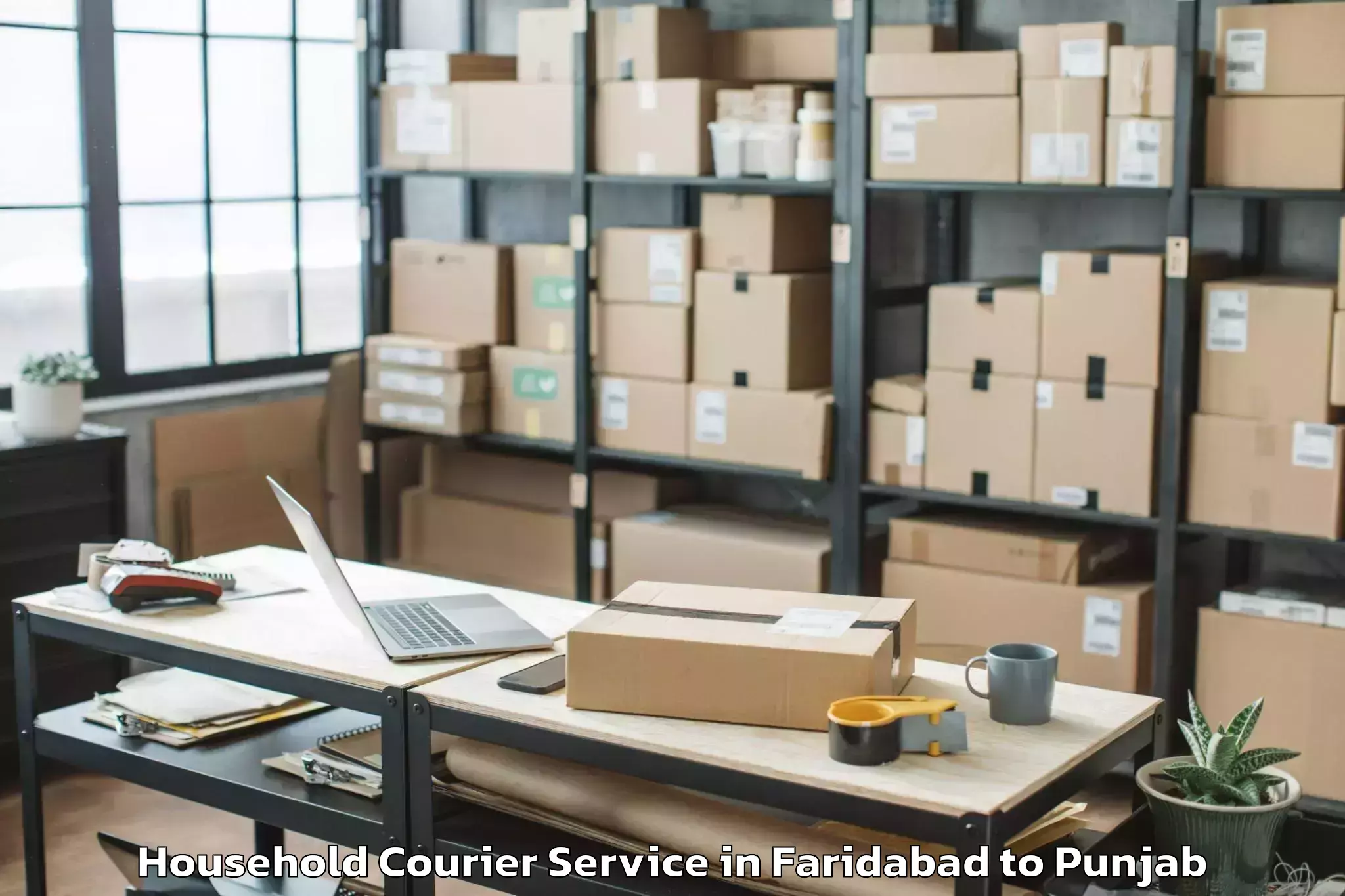 Top Faridabad to Gidderbaha Household Courier Available